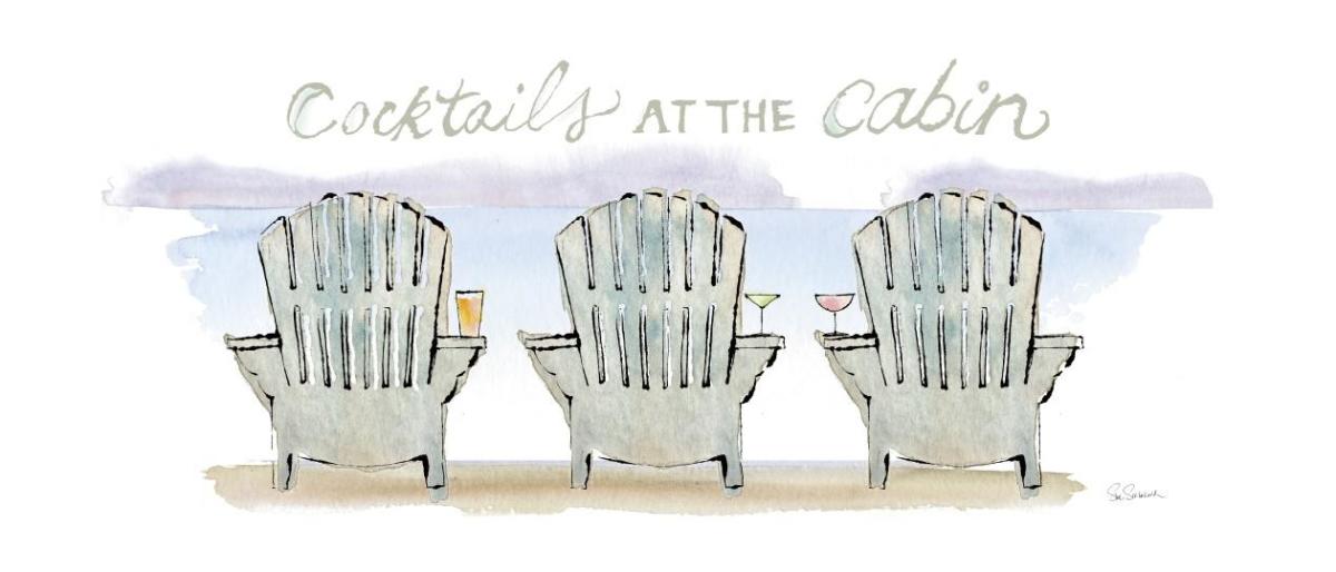 Girlfriends Cabin VII -Paper Art-42"x18"