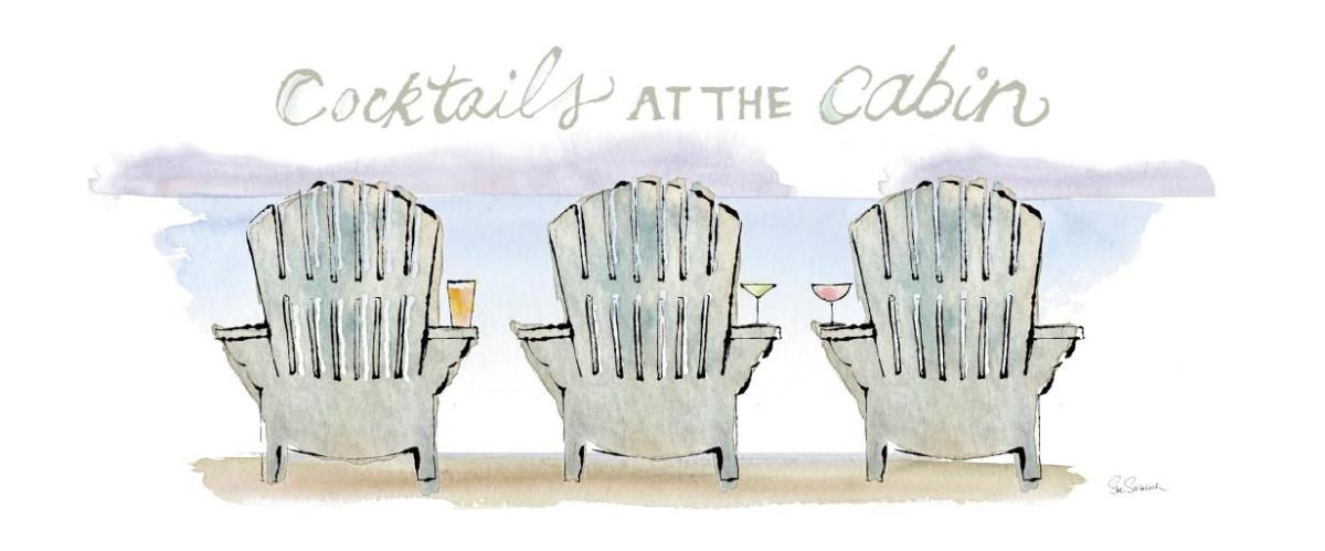 Girlfriends Cabin VII -Paper Art-77"x32"