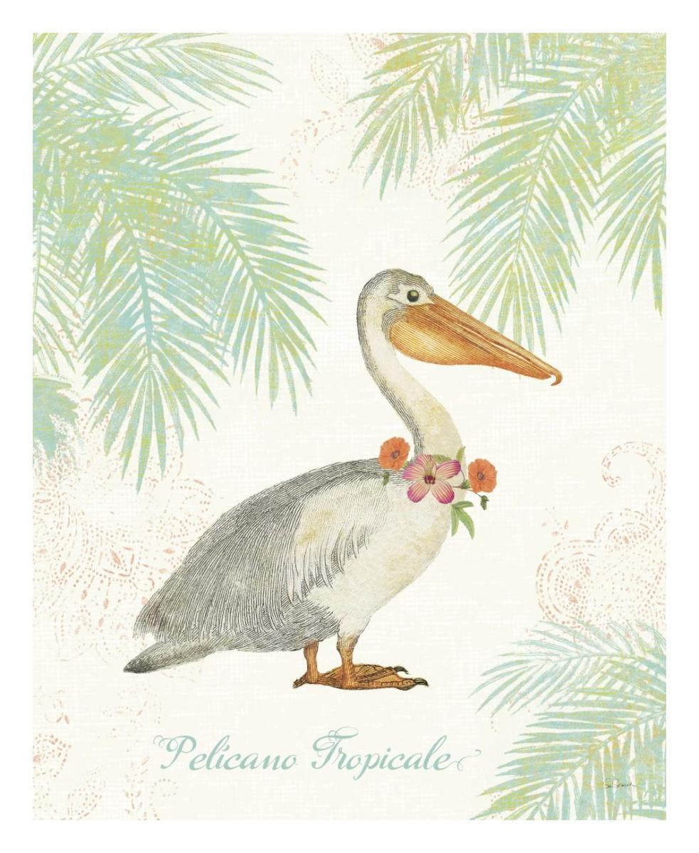 Flamingo Tropicale I -Paper Art-22"x26"