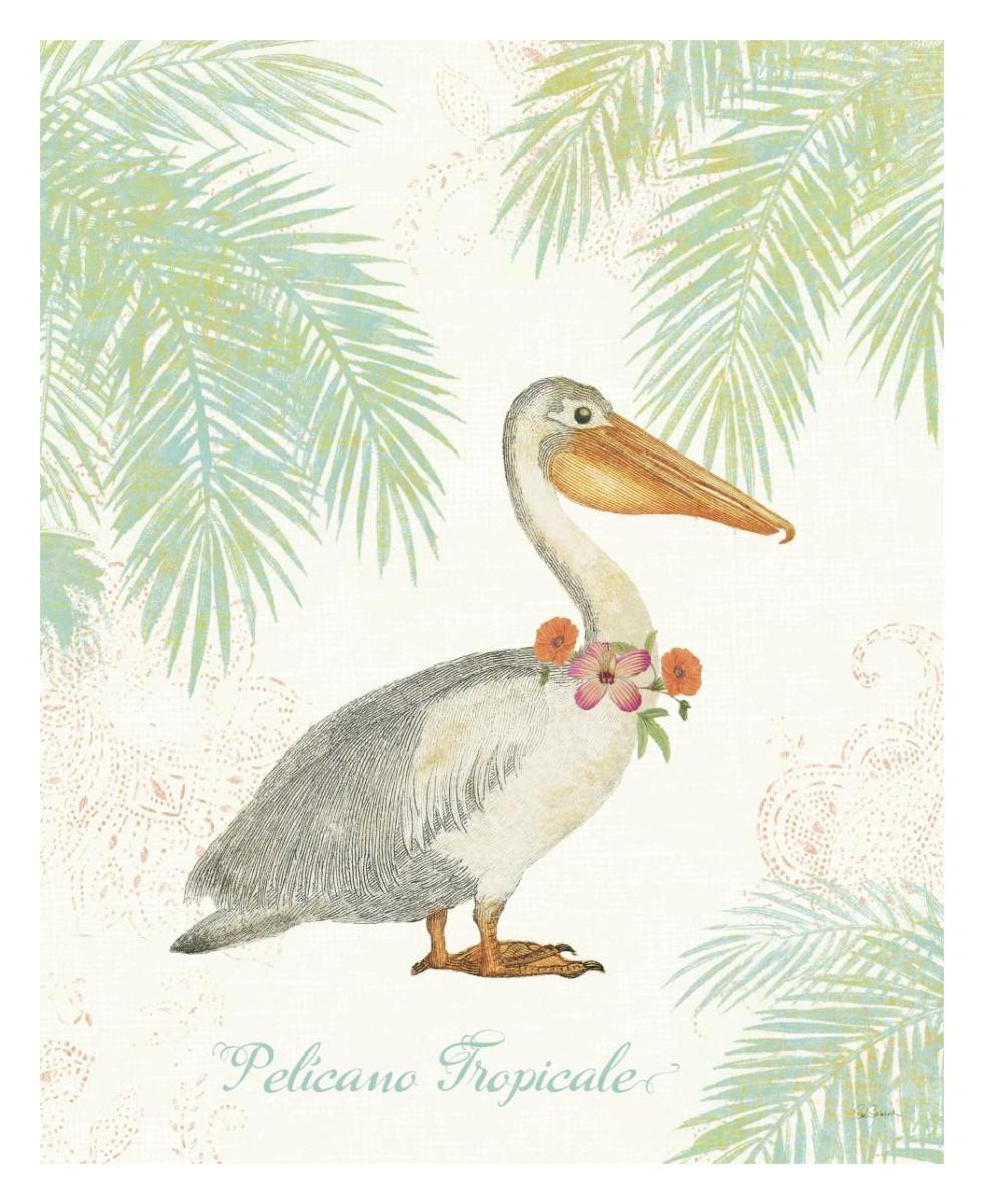 Flamingo Tropicale I -Paper Art-24"x30"