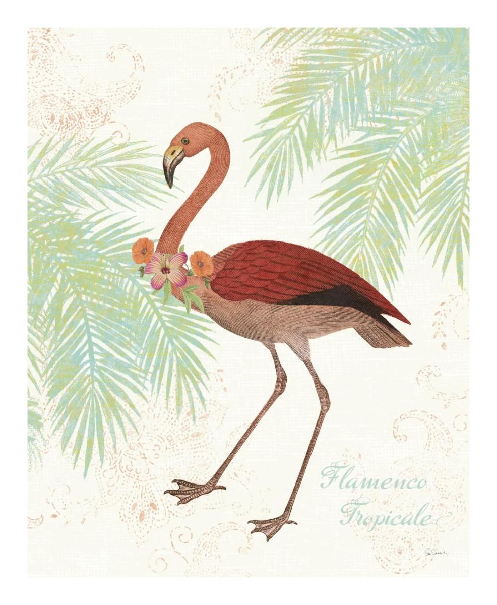 Flamingo Tropicale II -Paper Art-18"x22"