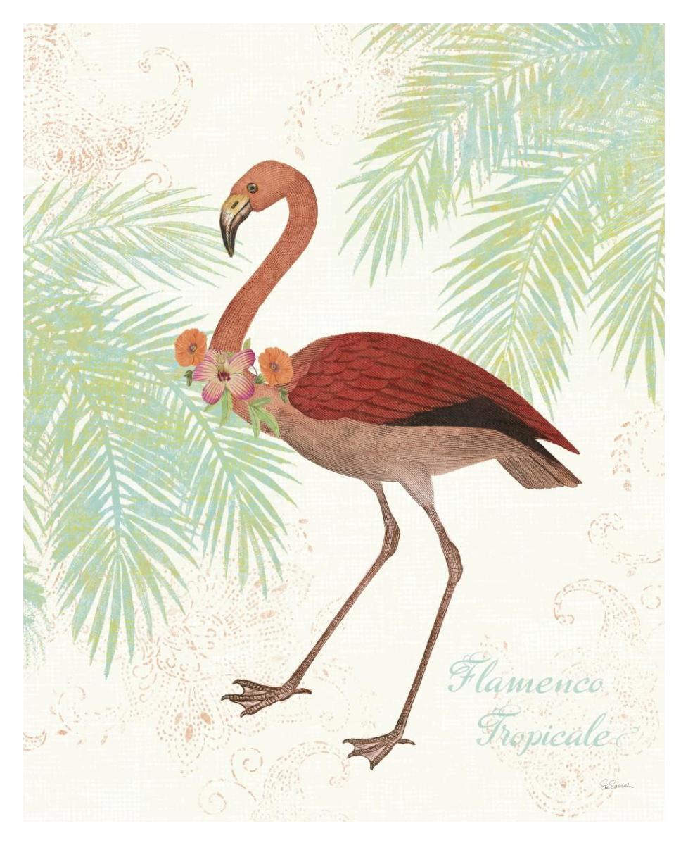 Flamingo Tropicale II -Paper Art-30"x37"