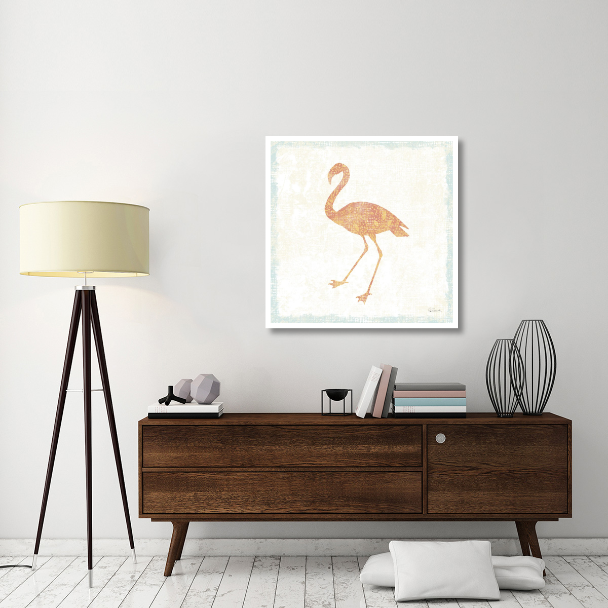 Flamingo Tropicale VI -Paper Art-38&quotx38"