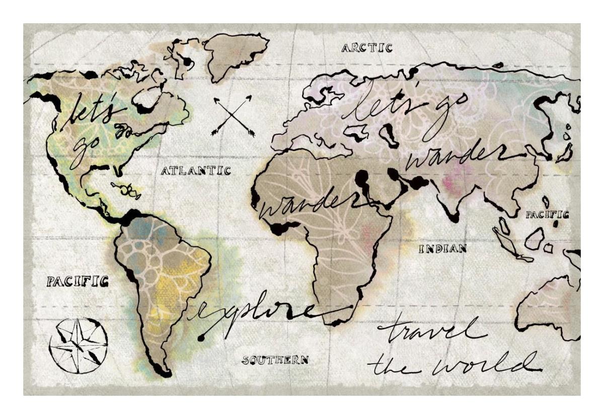 Mapped Shorelines I Neutral -Paper Art-26"x18"