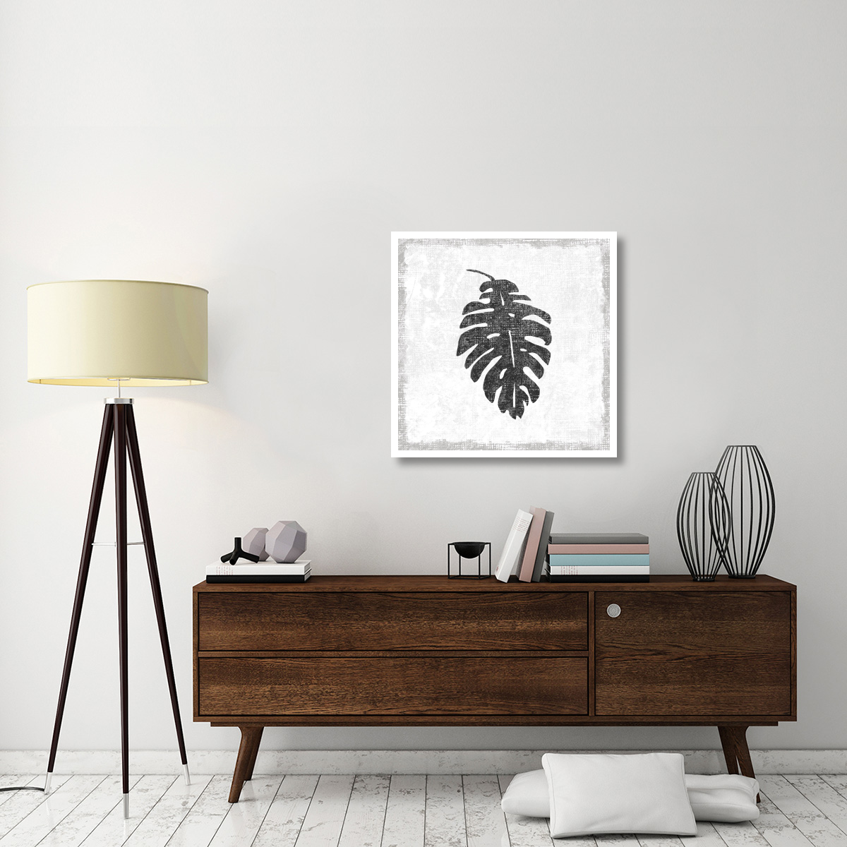 Flamingo Tropicale VII BW -Paper Art-32&quotx32"