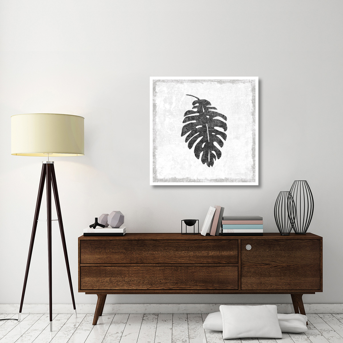 Flamingo Tropicale VII BW -Paper Art-38&quotx38"