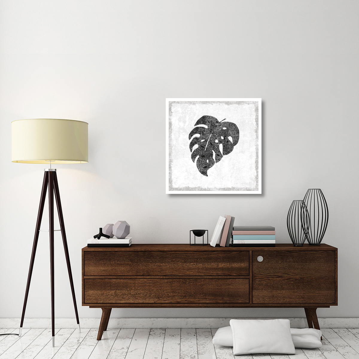 Flamingo Tropicale VIII BW -Paper Art-32&quotx32"