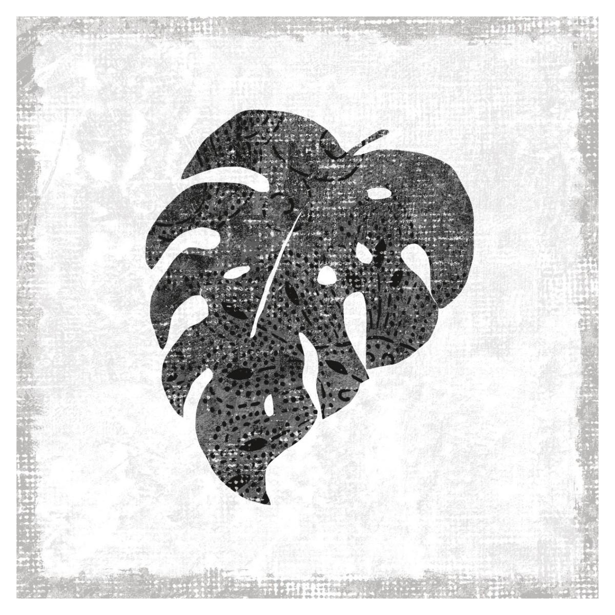 Flamingo Tropicale VIII BW -Paper Art-38"x38"