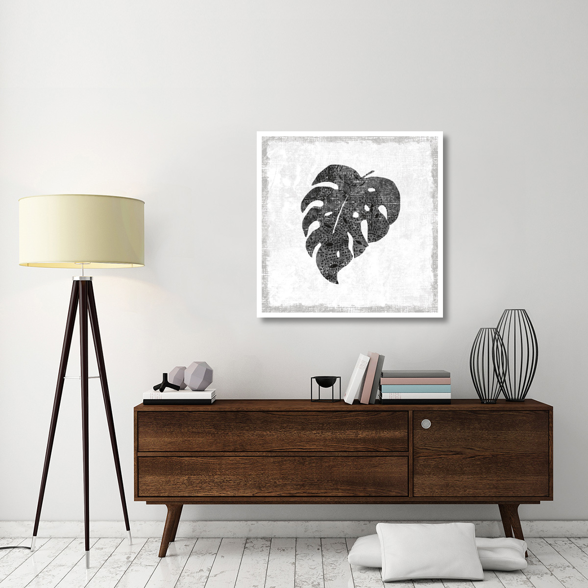 Flamingo Tropicale VIII BW -Paper Art-38&quotx38"