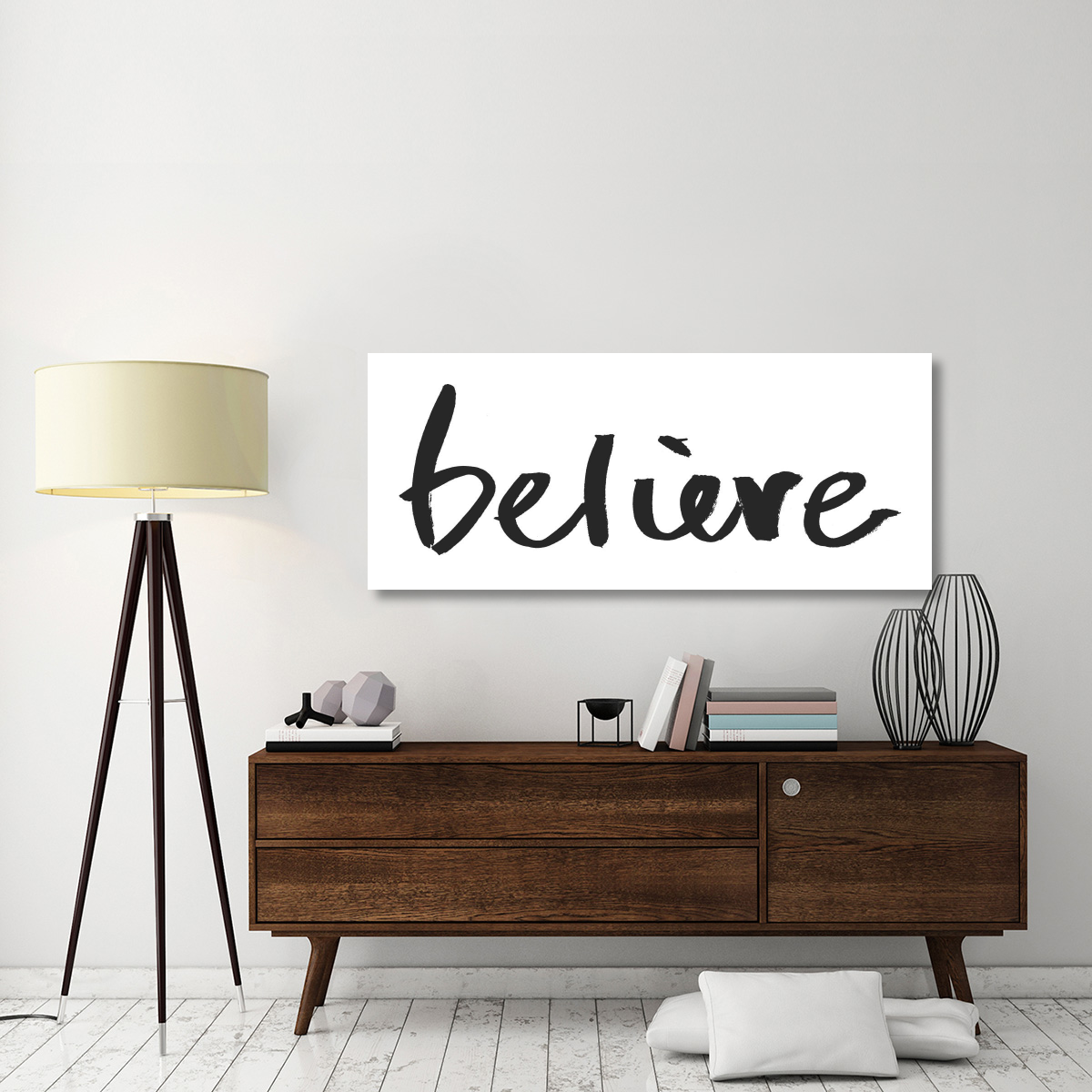 Believe Panel BW -Paper Art-62&quotx26"