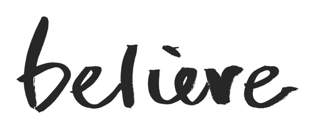 Believe Panel BW -Paper Art-77"x32"