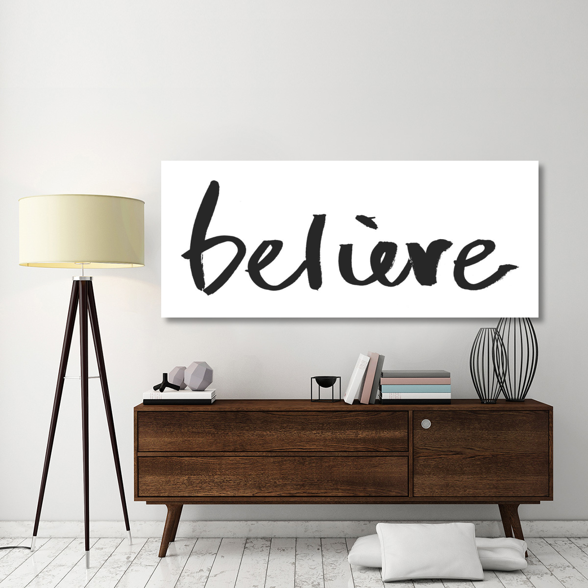 Believe Panel BW -Paper Art-77&quotx32"
