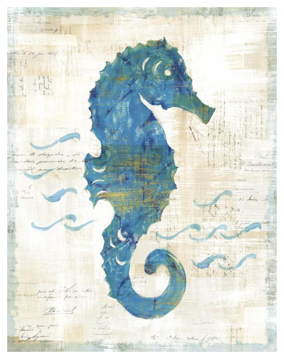 On the Waves III -Paper Art-38"x50"