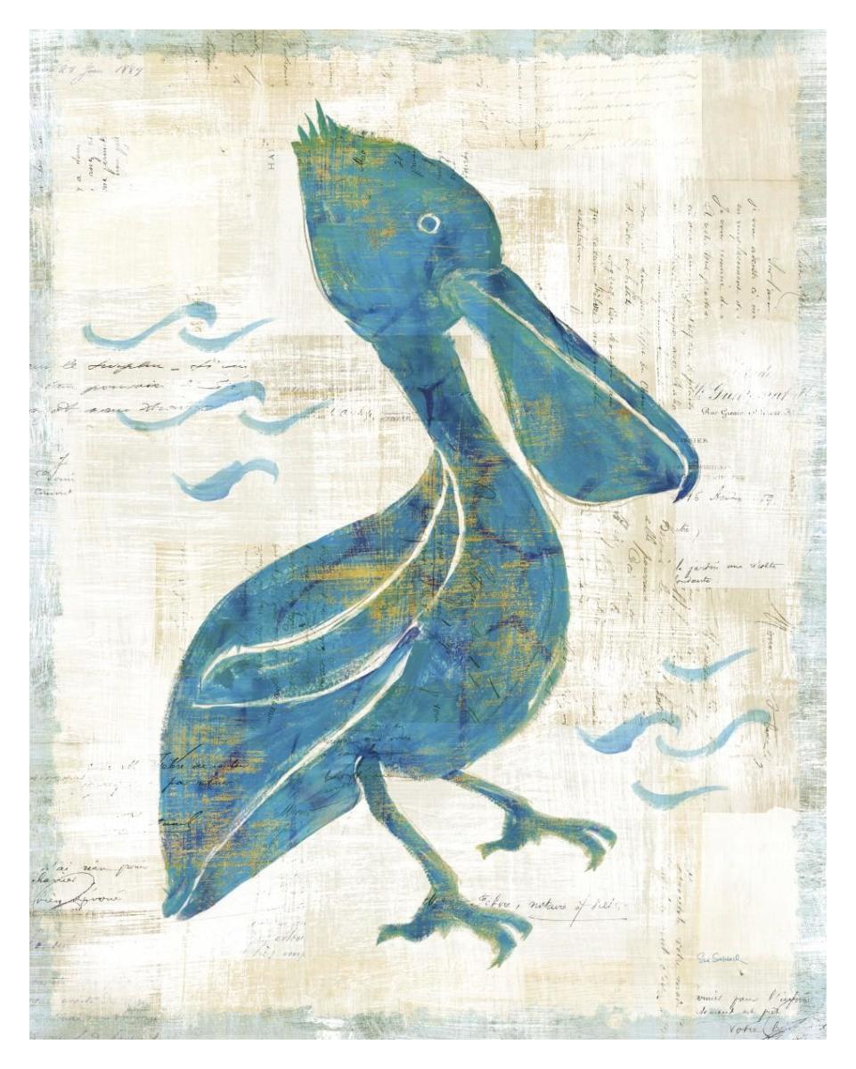 On the Waves V -Paper Art-30"x37"