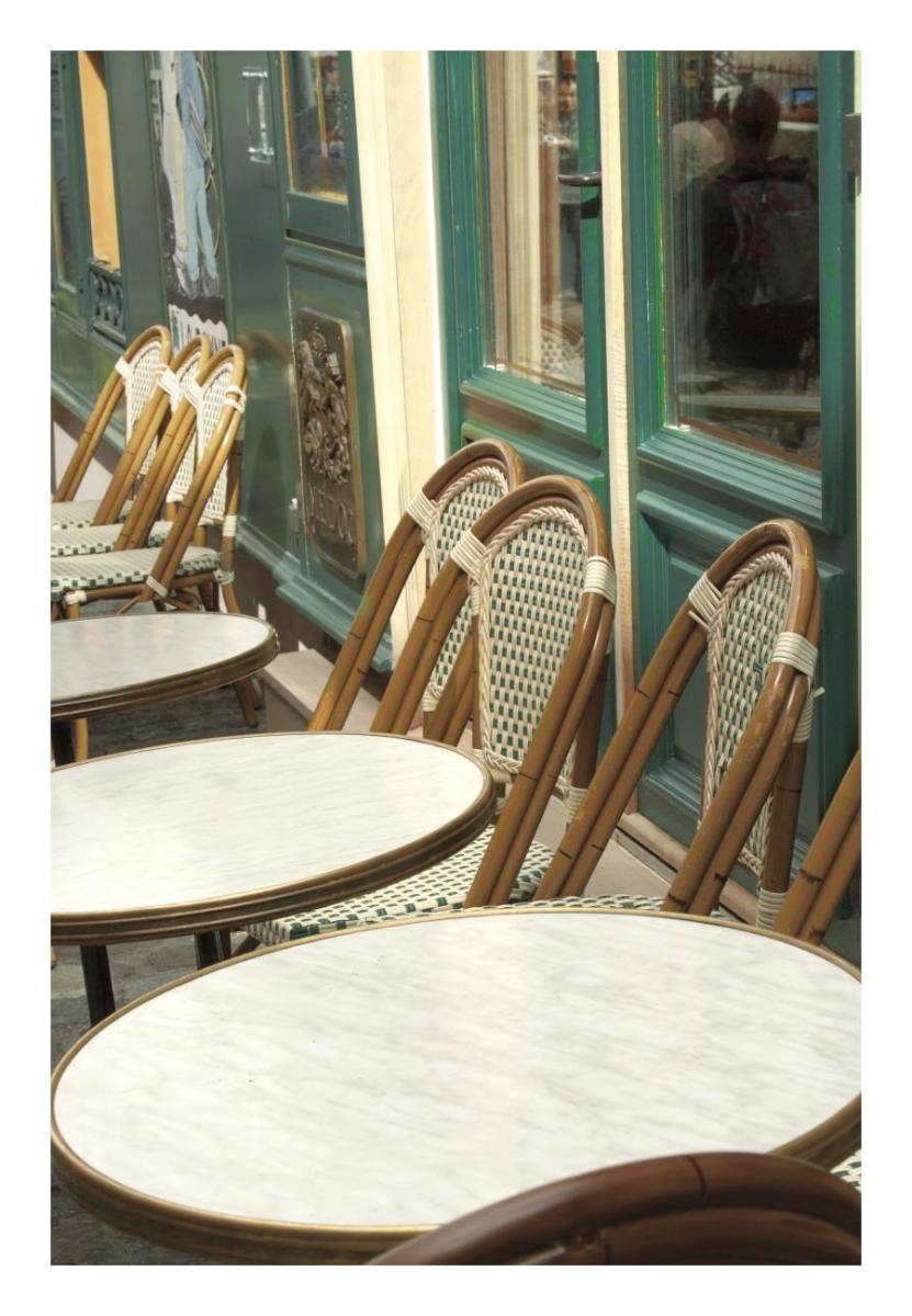 Monmartre Cafe -Paper Art-18"x26"