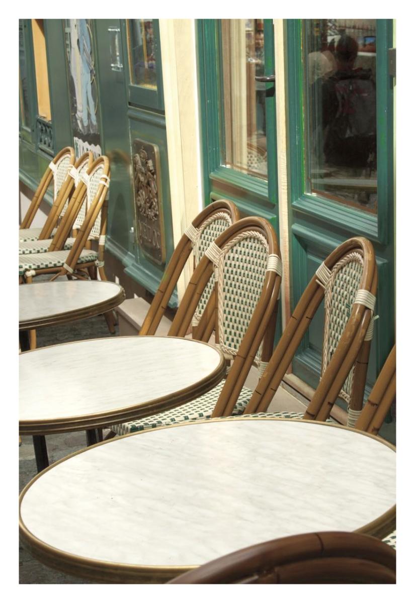 Monmartre Cafe -Paper Art-22"x32"