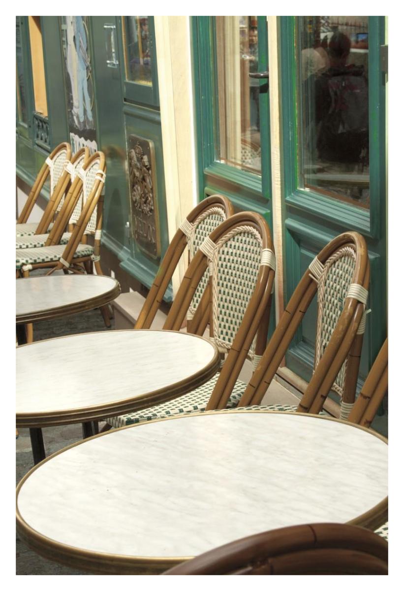 Monmartre Cafe -Paper Art-26"x38"