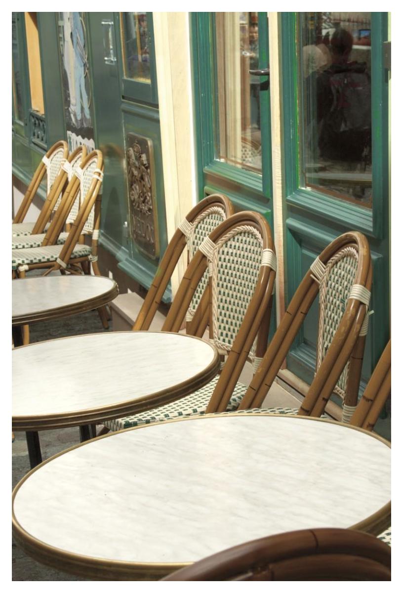Monmartre Cafe -Paper Art-34"x50"