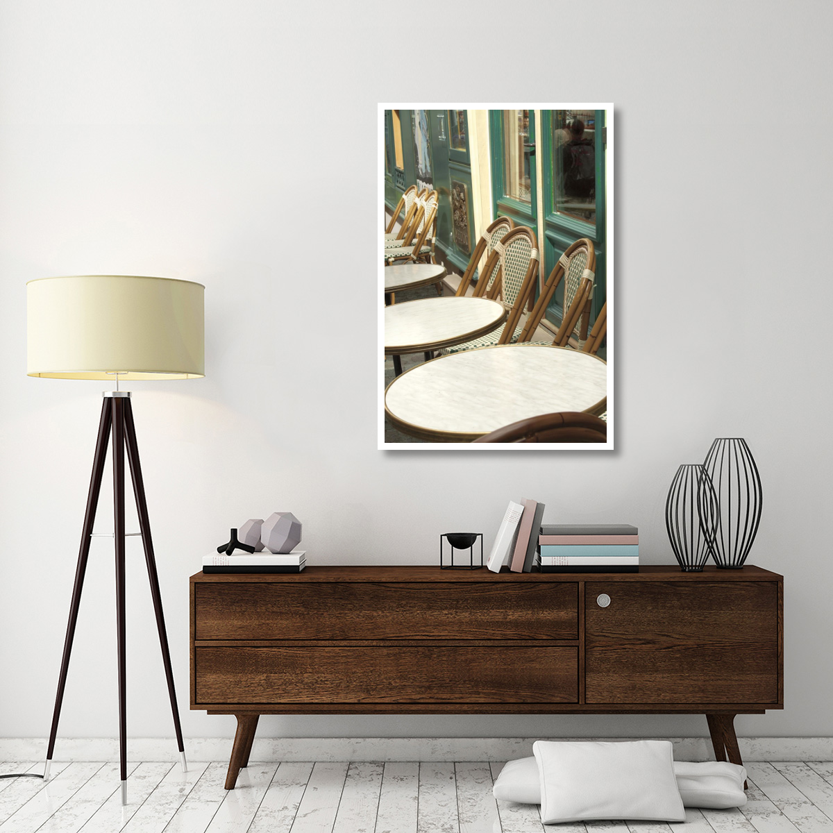 Monmartre Cafe -Paper Art-34&quotx50"