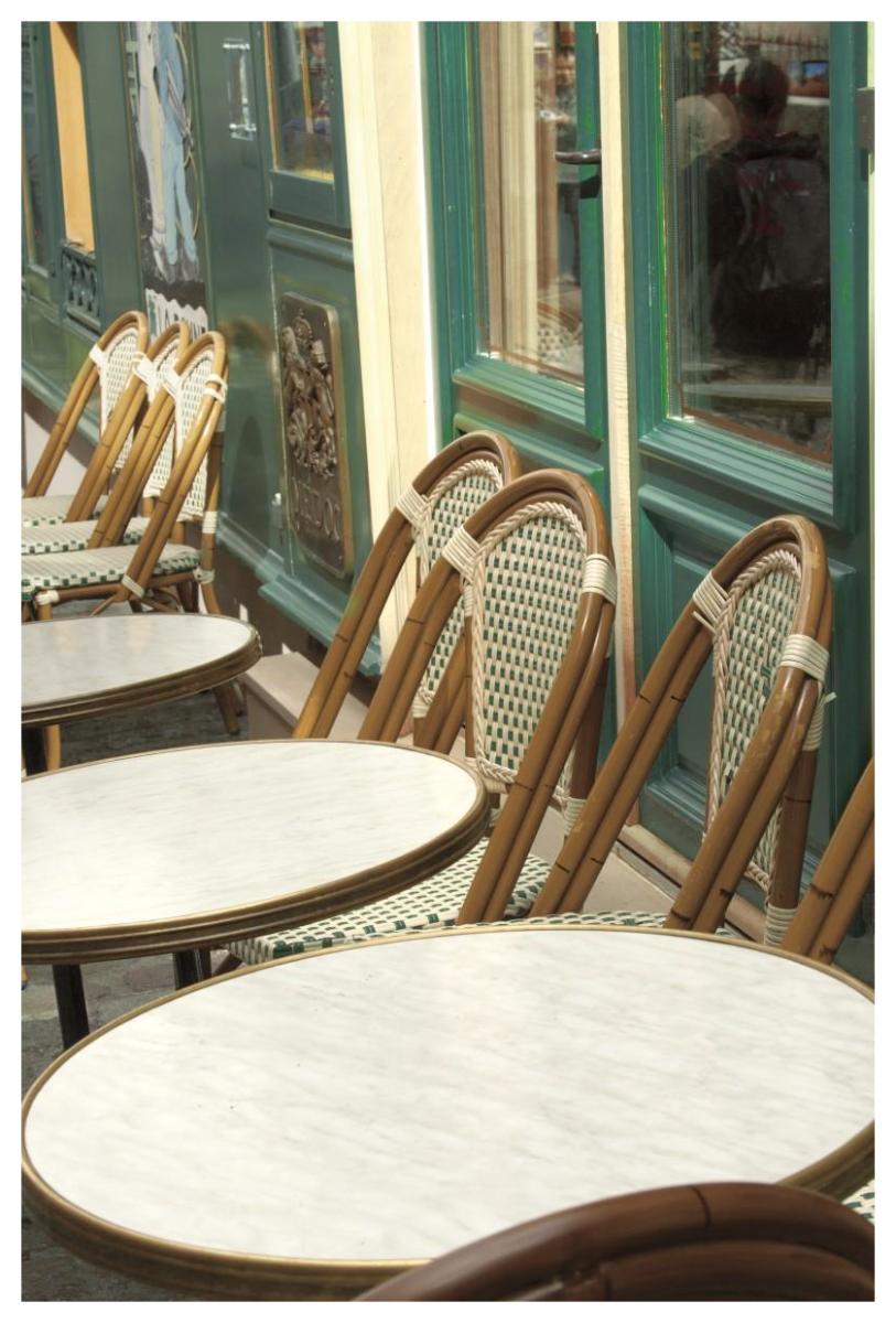 Monmartre Cafe -Paper Art-42"x62"