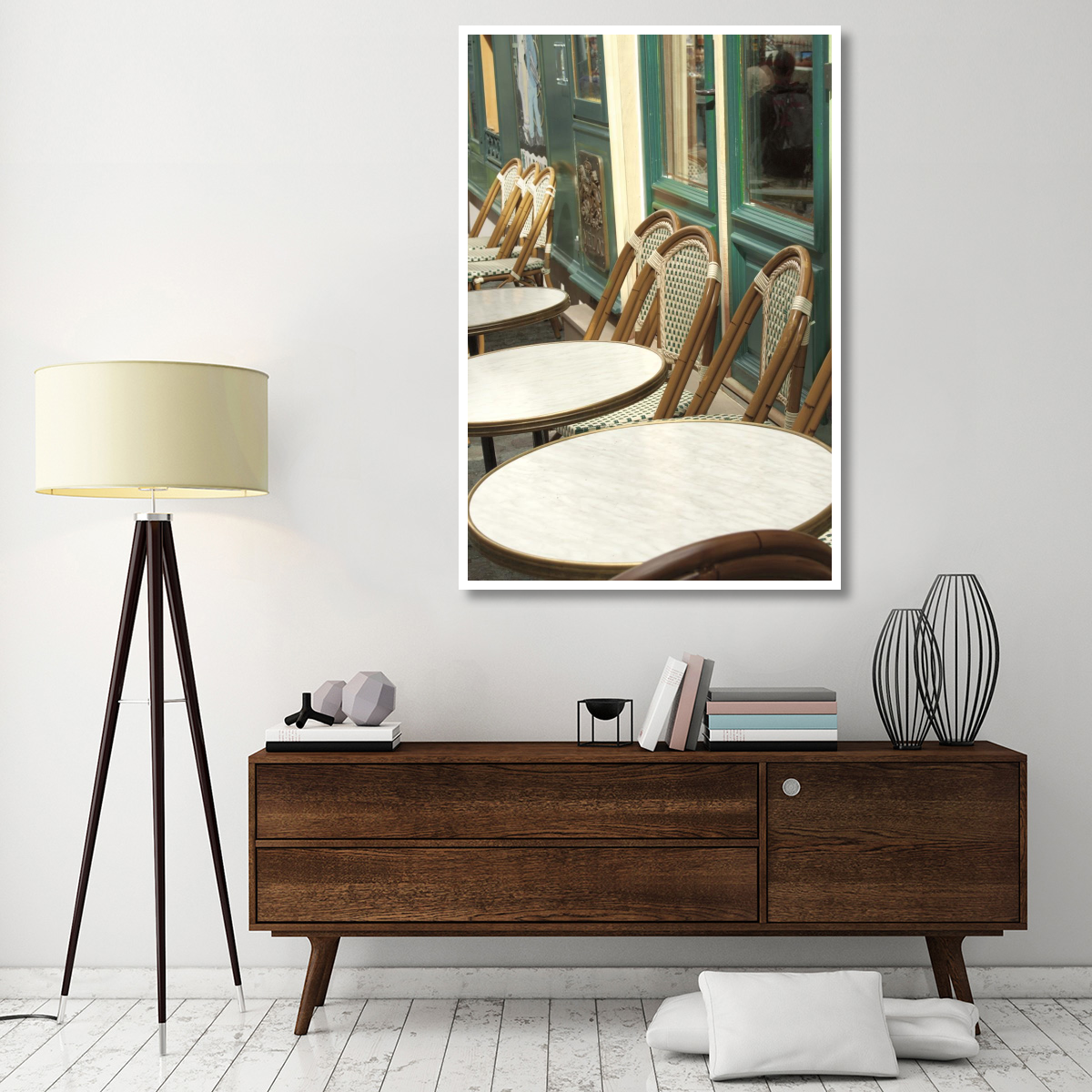 Monmartre Cafe -Paper Art-42&quotx62"