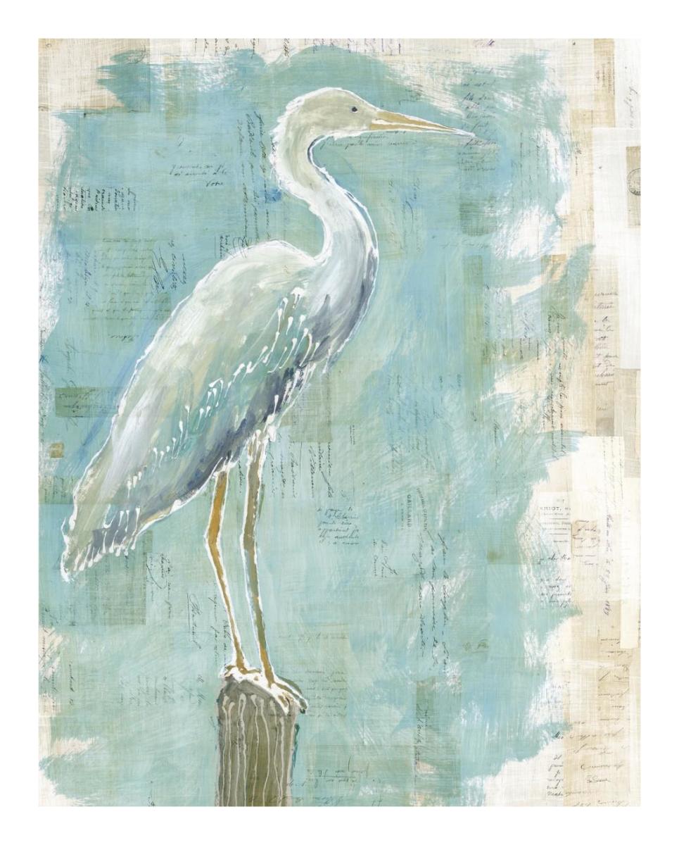 Coastal Egret I working -Paper Art-18"x22"