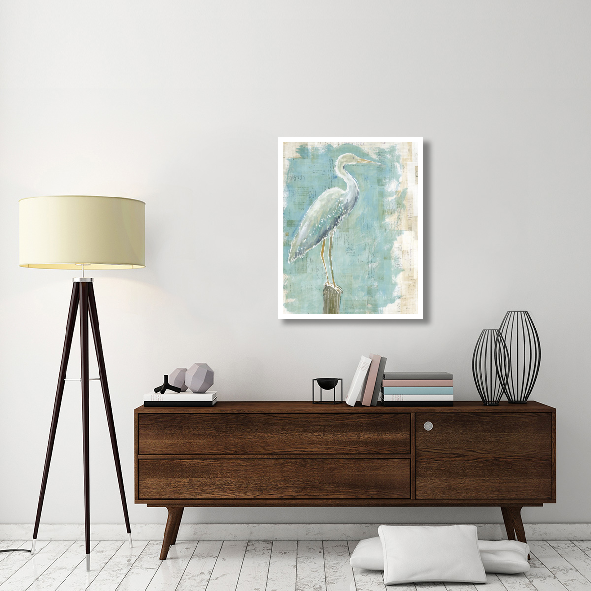 Coastal Egret I working -Paper Art-30&quotx37"