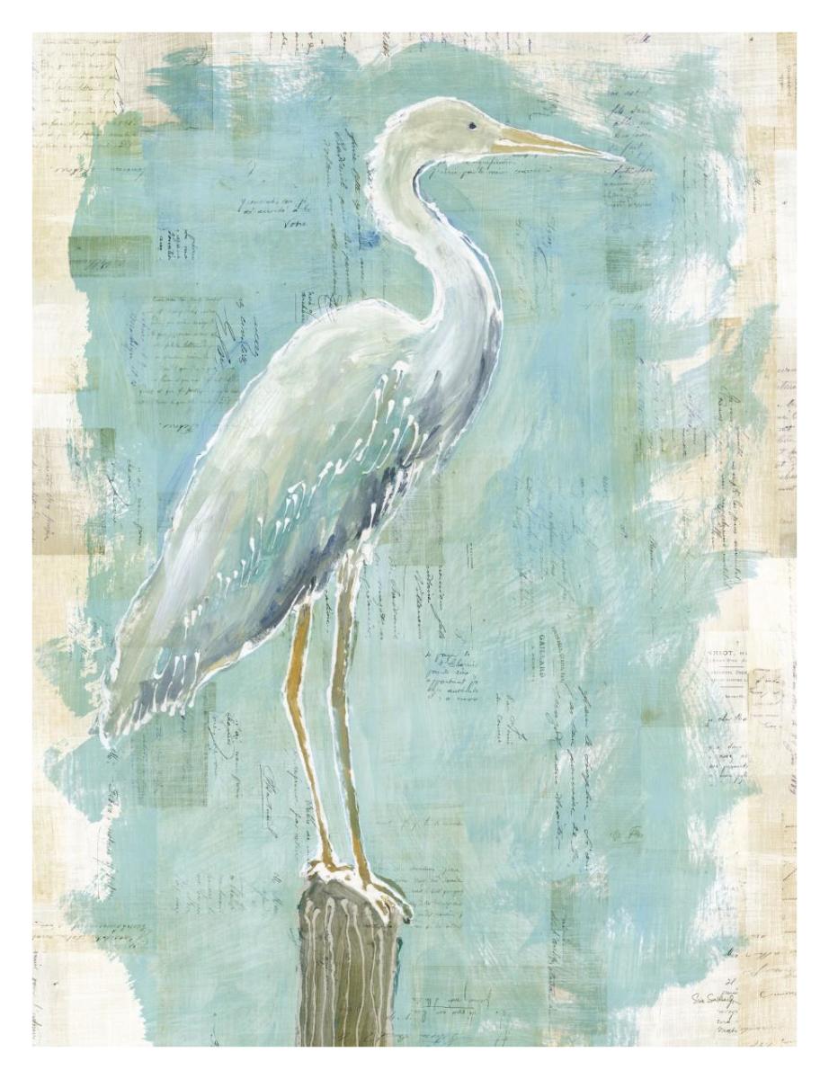 Coastal Egret I v2 -Paper Art-26"x34"