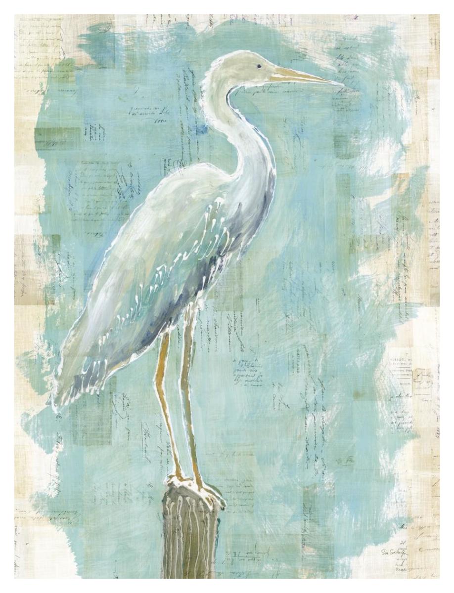 Coastal Egret I v2 -Paper Art-32"x42"