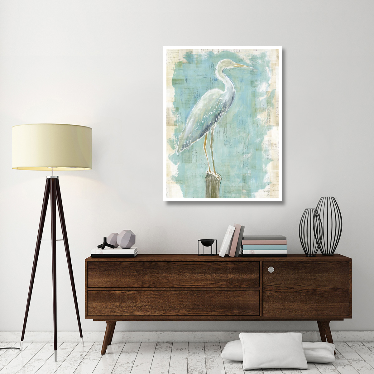 Coastal Egret I v2 -Paper Art-38&quotx50"