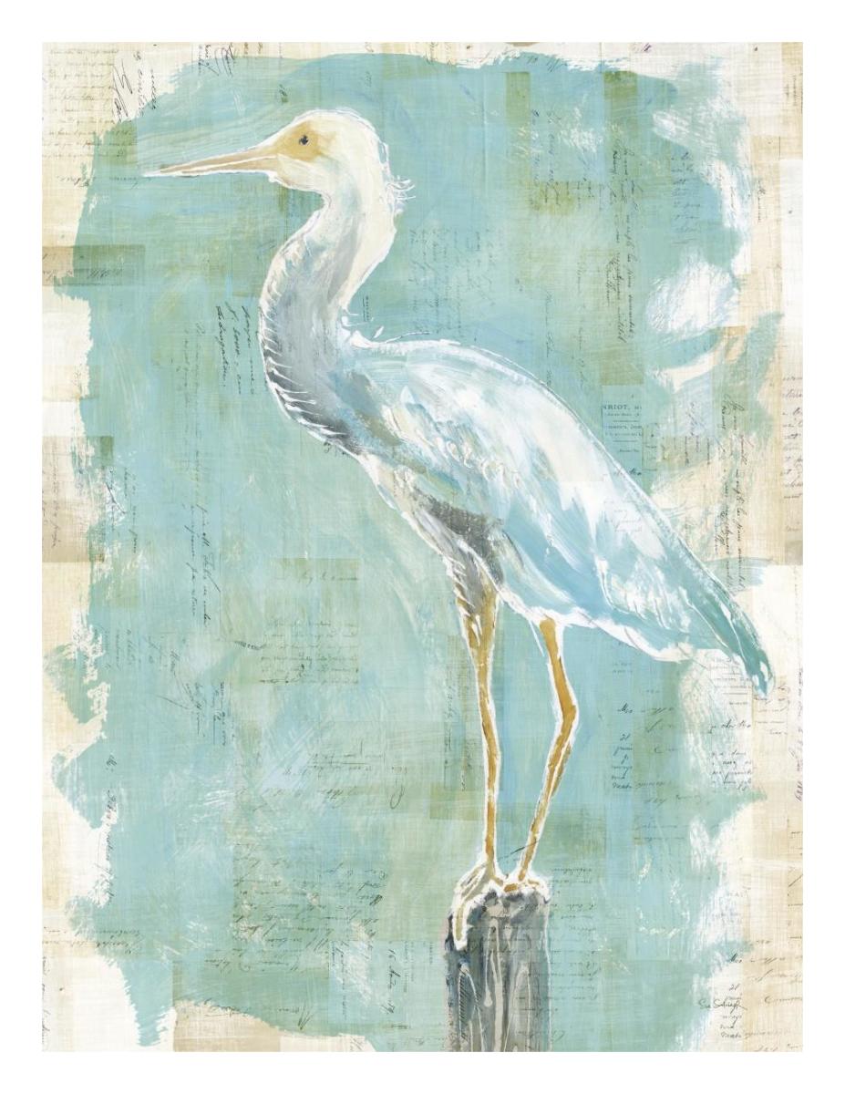 Coastal Egret II v2 -Paper Art-20"x26"