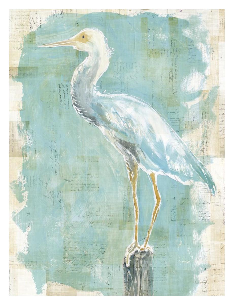 Coastal Egret II v2 -Paper Art-26"x34"