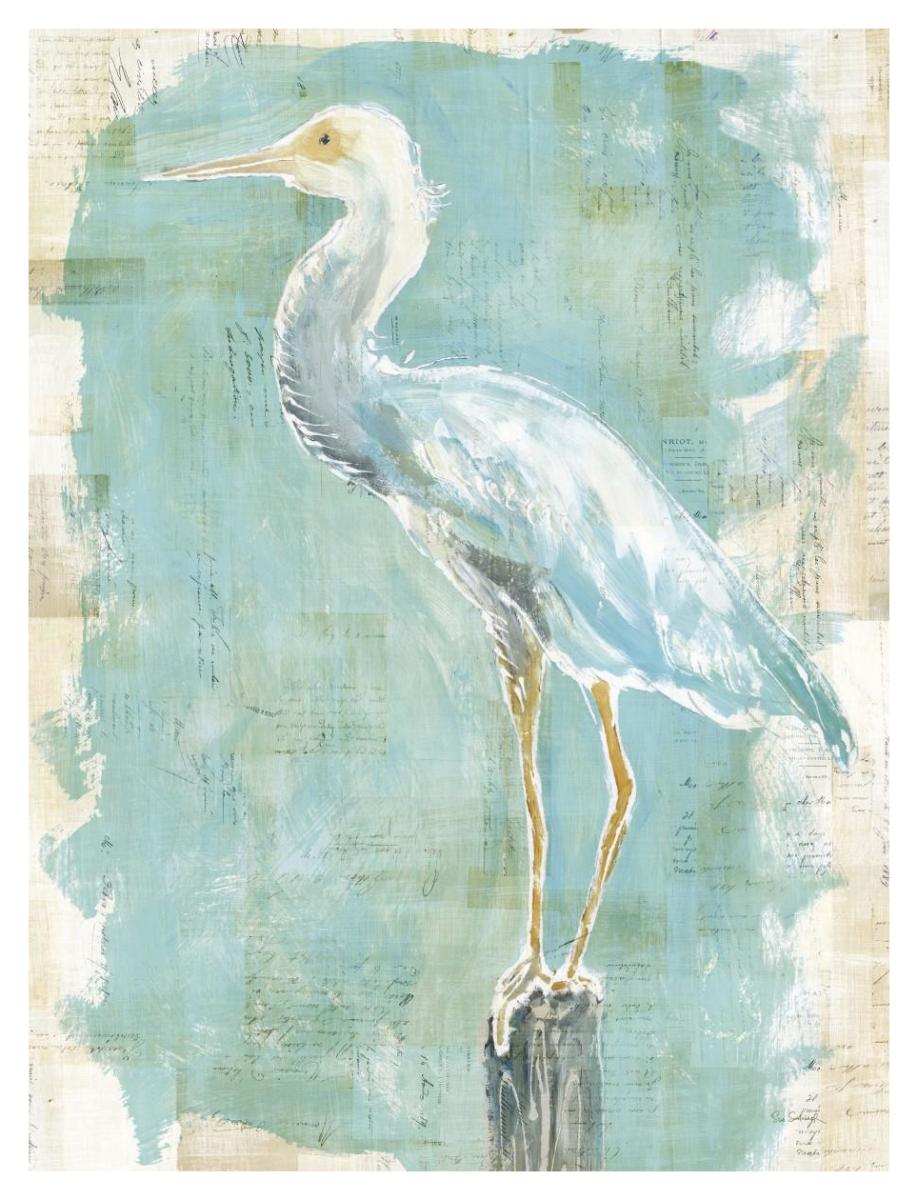 Coastal Egret II v2 -Paper Art-32"x42"