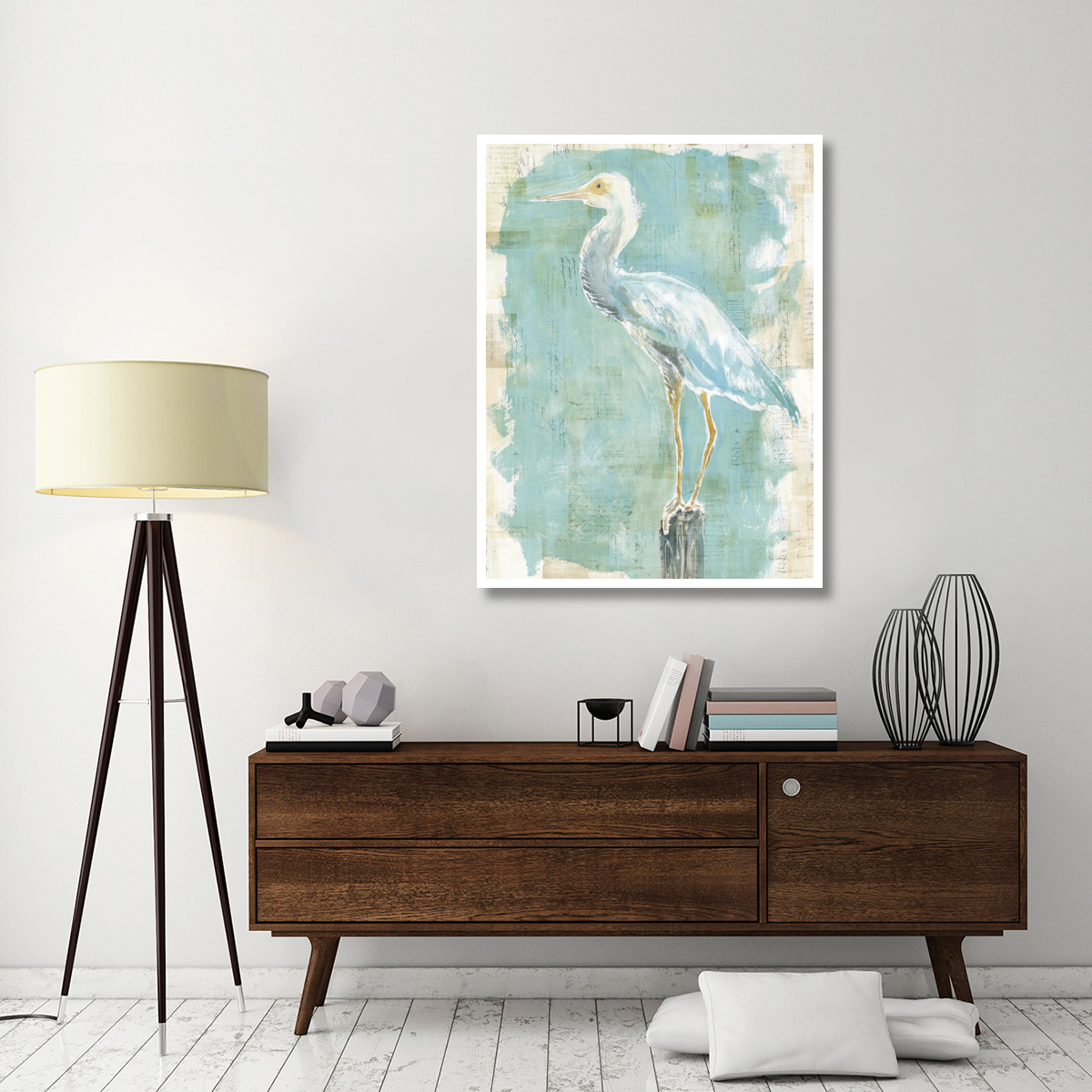 Coastal Egret II v2 -Paper Art-38&quotx50"