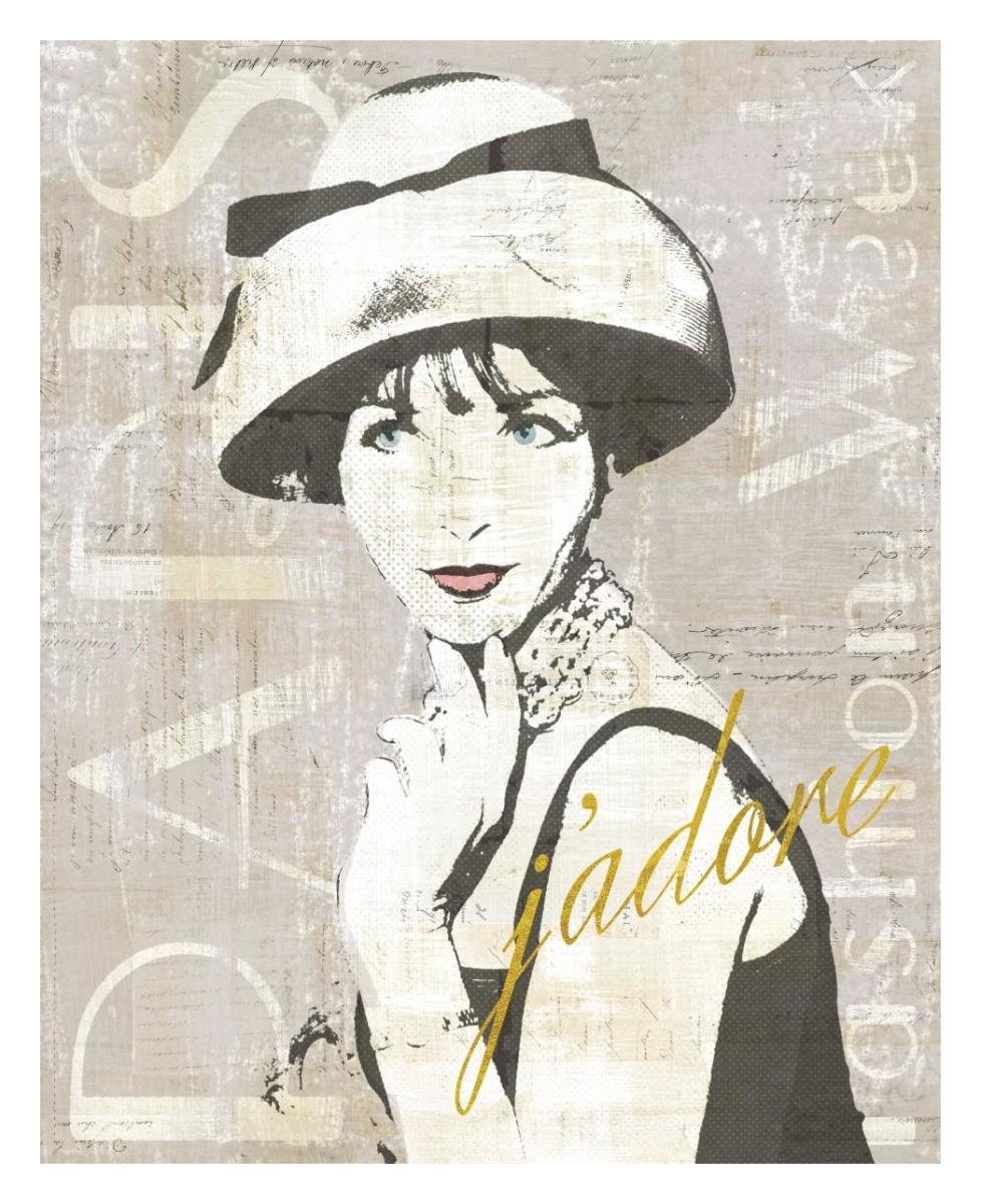 Fashion Week Paris Halftone I -Paper Art-24"x30"