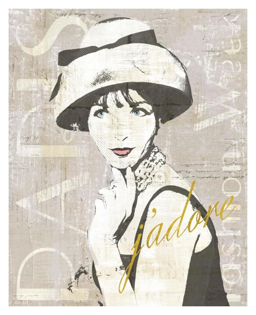 Fashion Week Paris Halftone I -Paper Art-30"x37"