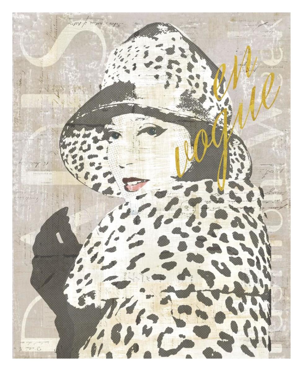 Fashion Week Paris Halftone II -Paper Art-24"x30"