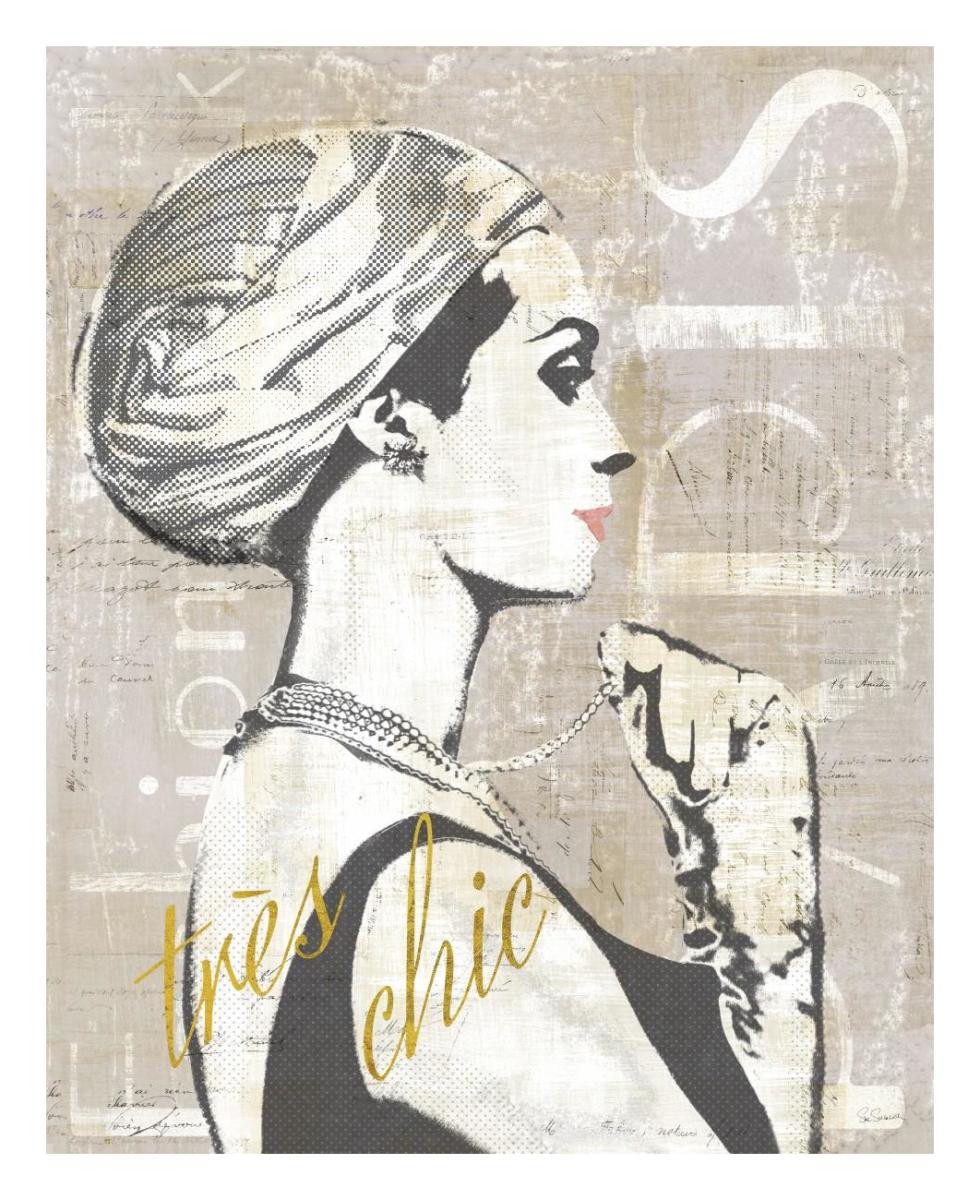 Fashion Week Paris Halftone III -Paper Art-22"x26"