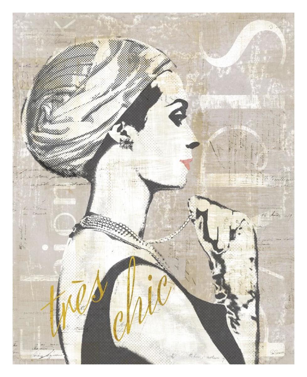 Fashion Week Paris Halftone III -Paper Art-24"x30"
