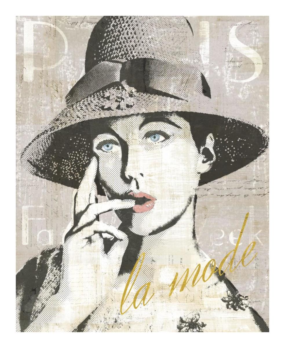 Fashion Week Paris Halftone IV -Paper Art-18"x22"