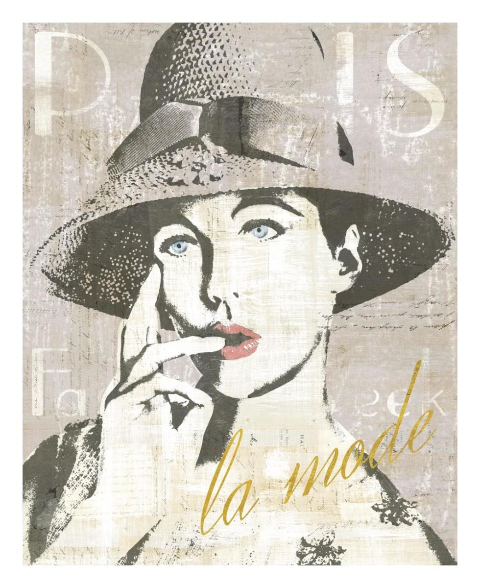 Fashion Week Paris Screenprint IV -Paper Art-22"x26"