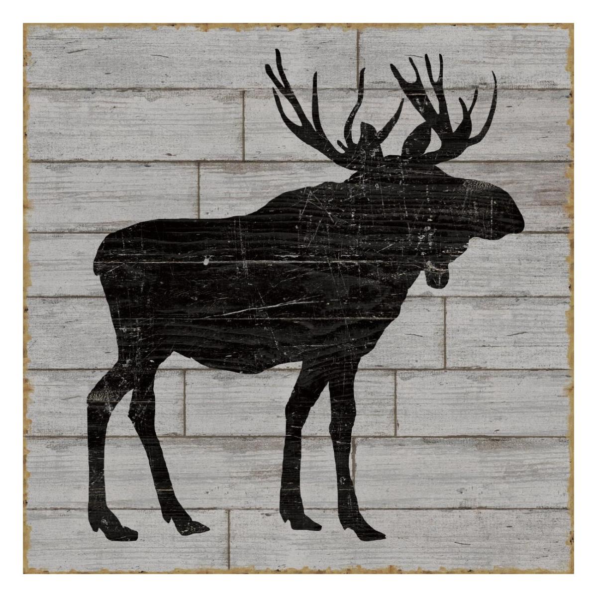 Lake Lodge I Grey no Words -Paper Art-26"x26"