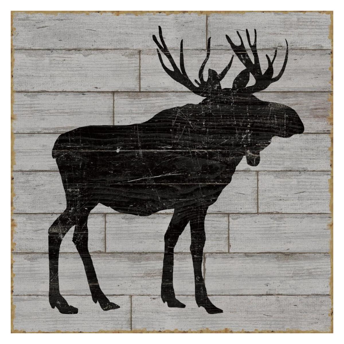 Lake Lodge I Grey no Words -Paper Art-32"x32"