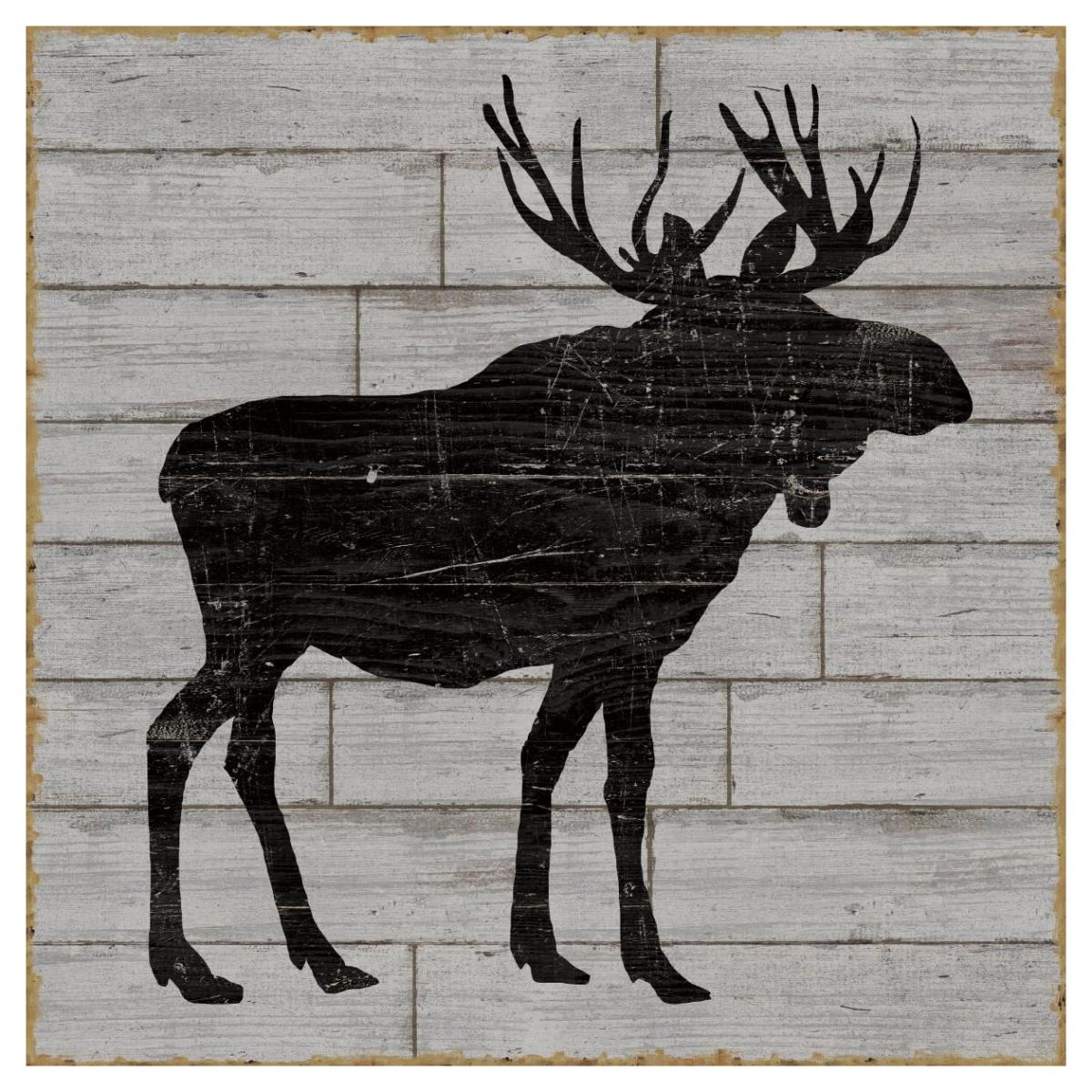 Lake Lodge I Grey no Words -Paper Art-42"x42"