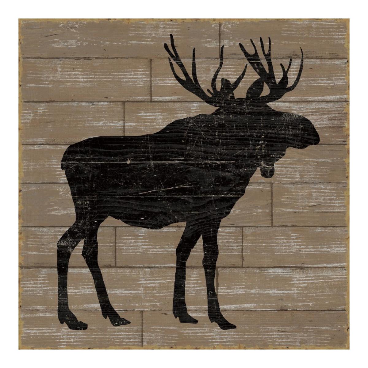 Lake Lodge I Brown no Words -Paper Art-20"x20"