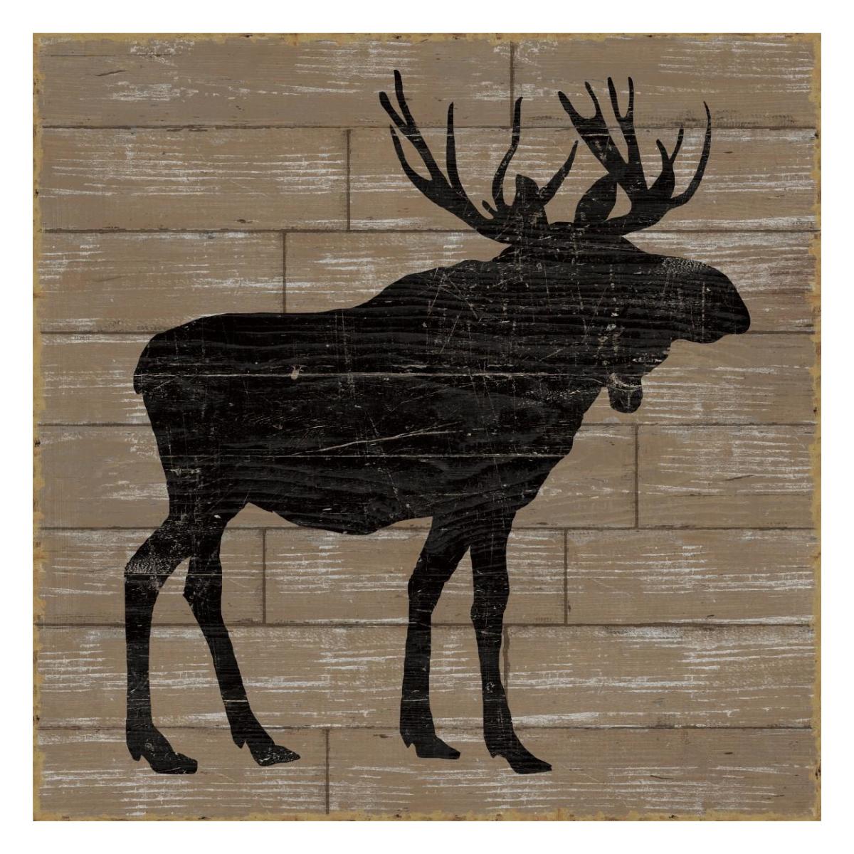 Lake Lodge I Brown no Words -Paper Art-26"x26"