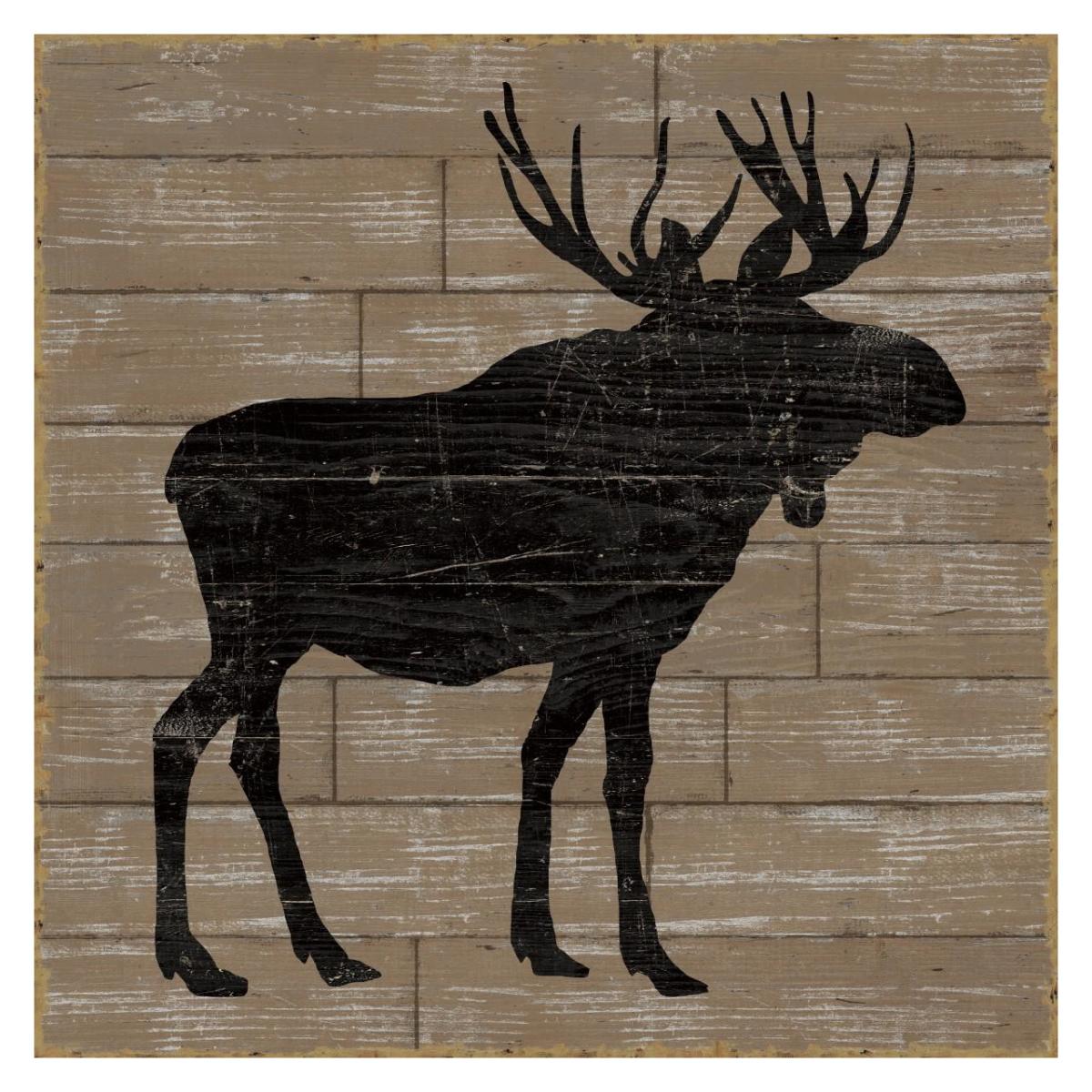 Lake Lodge I Brown no Words -Paper Art-32"x32"