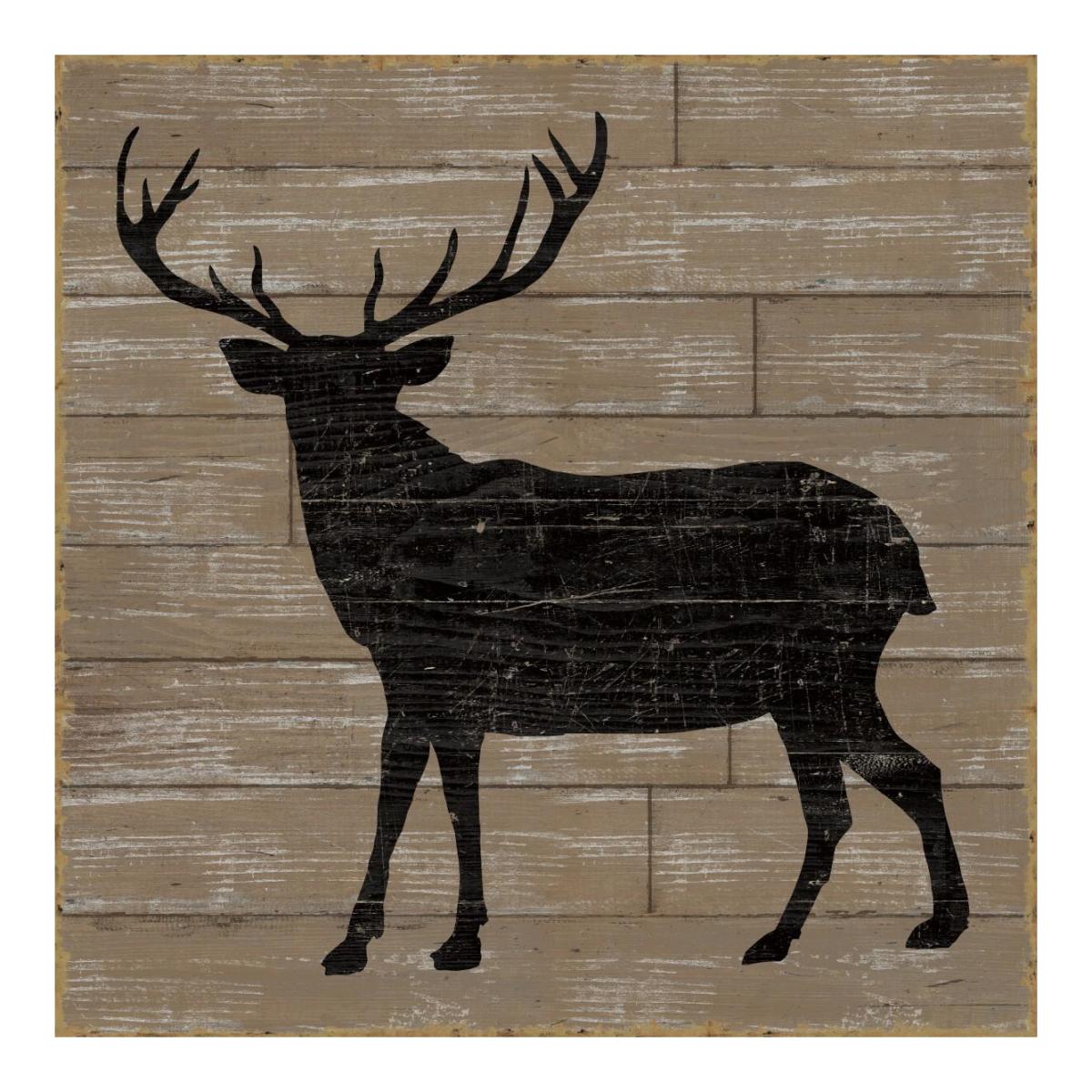 Lake Lodge II Brown no Words -Paper Art-20"x20"