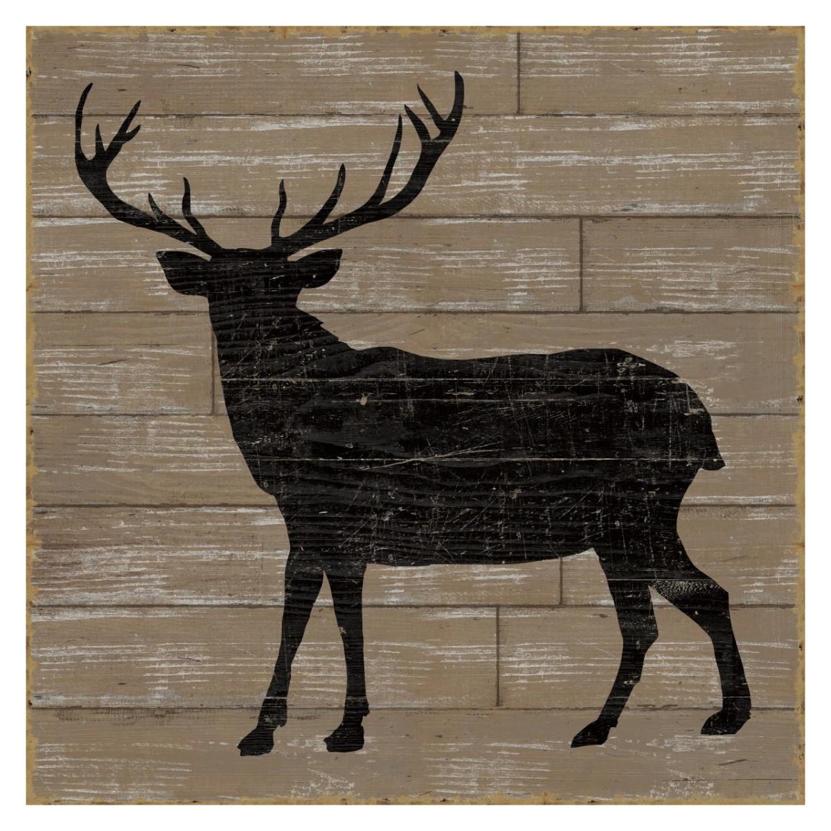 Lake Lodge II Brown no Words -Paper Art-32"x32"