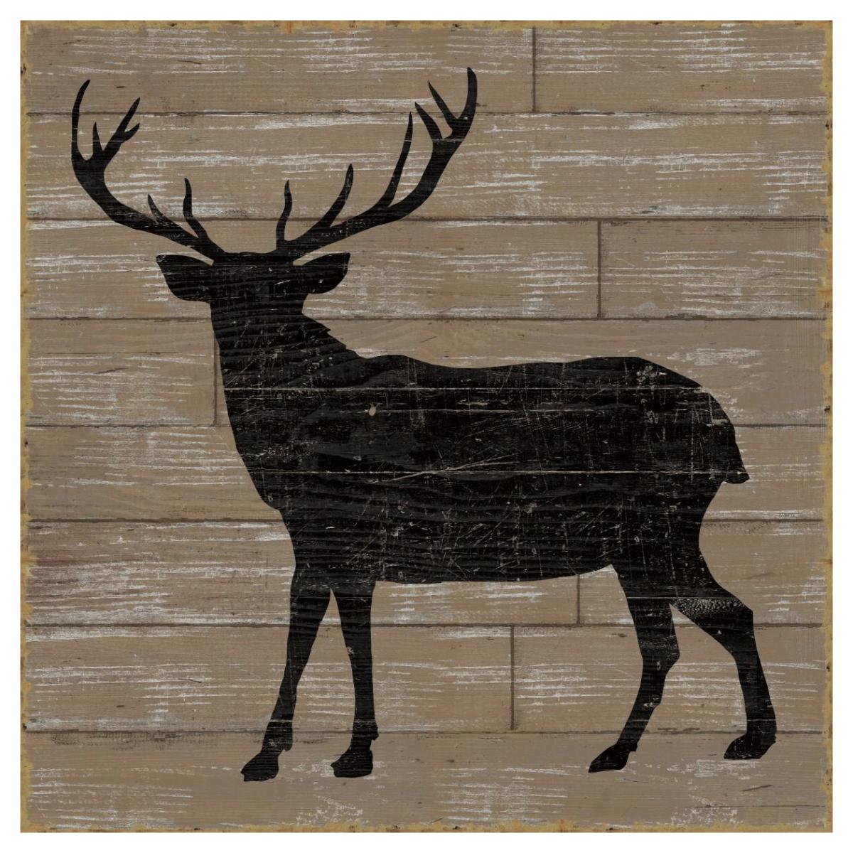 Lake Lodge II Brown no Words -Paper Art-42"x42"